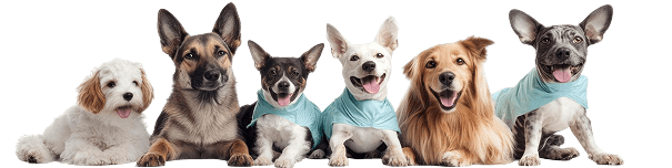 Yan yana oturan köpekler