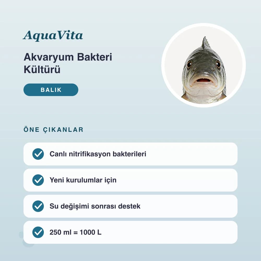 Akvaryum Bakteri Kültürü 250 ml – öne çıkan özellikler