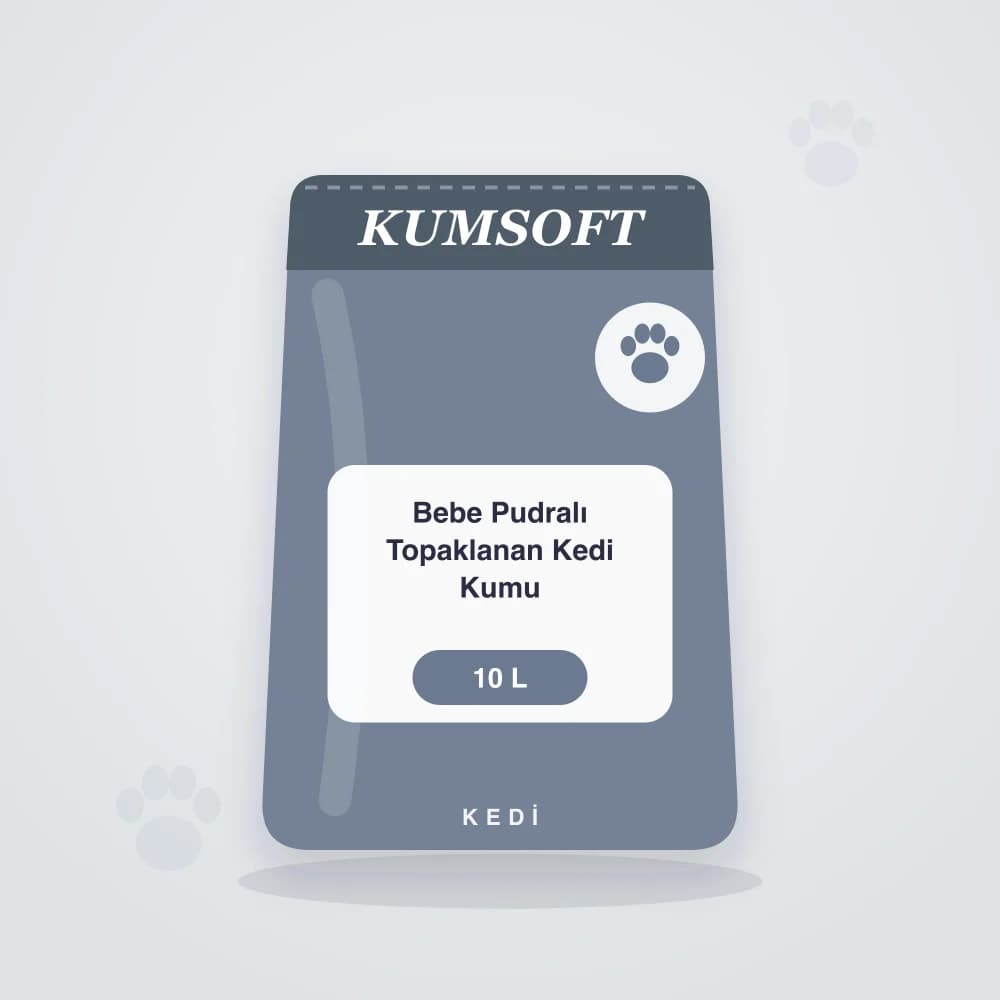 KumSoft Bebe Pudralı Topaklanan Kedi Kumu 10 L ambalaj görseli