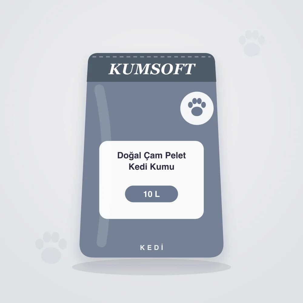 KumSoft Doğal Çam Pelet Kedi Kumu 10 L ambalaj görseli