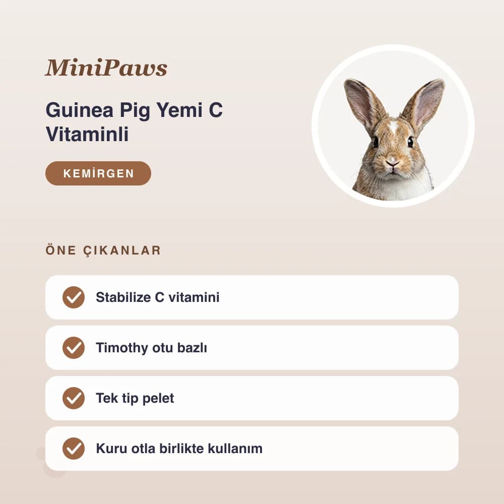 Guinea Pig Yemi C Vitaminli 1 kg – öne çıkan özellikler
