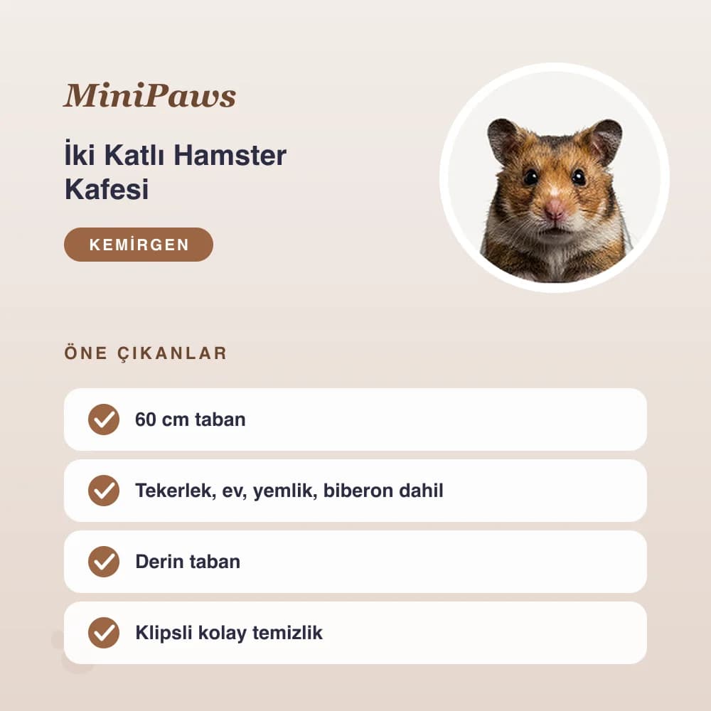 İki Katlı Hamster Kafesi – öne çıkan özellikler