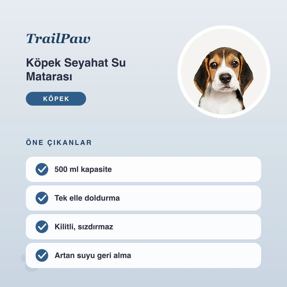 Köpek Seyahat Su Matarası 500 ml – öne çıkan özellikler