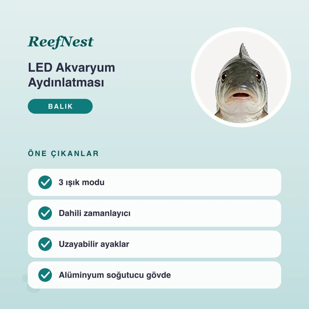 LED Akvaryum Aydınlatması 60 cm – öne çıkan özellikler