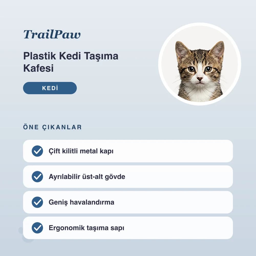 Plastik Kedi Taşıma Kafesi – öne çıkan özellikler