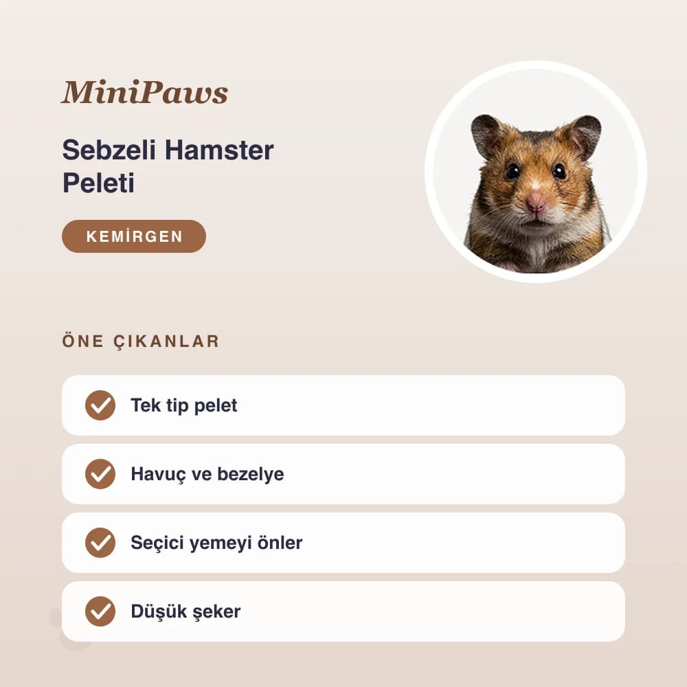 Sebzeli Hamster Peleti 400 g – öne çıkan özellikler