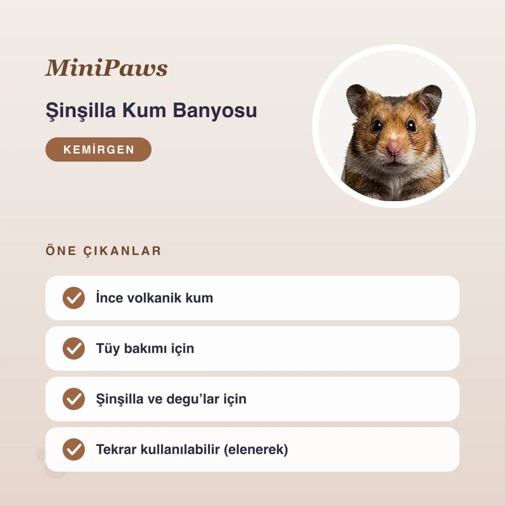 Şinşilla Kum Banyosu 1 kg – öne çıkan özellikler