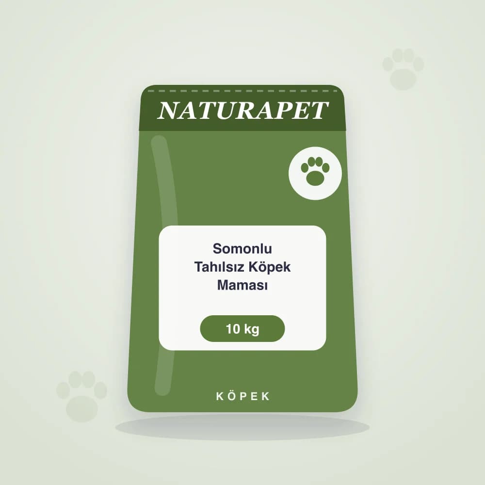 NaturaPet Somonlu Tahılsız Köpek Maması 10 kg ambalaj görseli