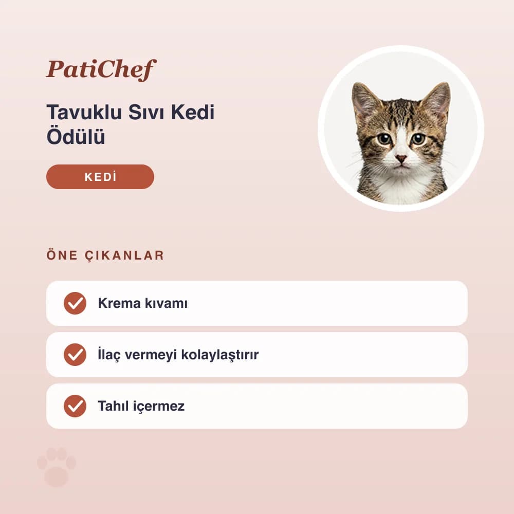 Tavuklu Sıvı Kedi Ödülü 15x15 g – öne çıkan özellikler
