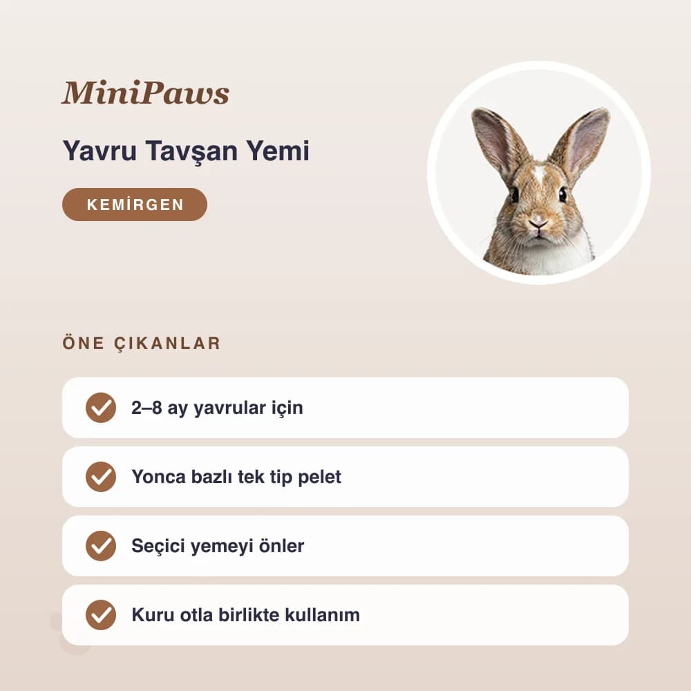 Yavru Tavşan Yemi 1 kg – öne çıkan özellikler