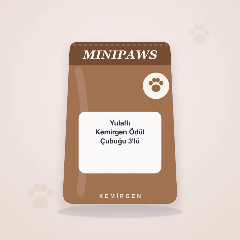 MiniPaws Yulaflı Kemirgen Ödül Çubuğu 3'lü ambalaj görseli