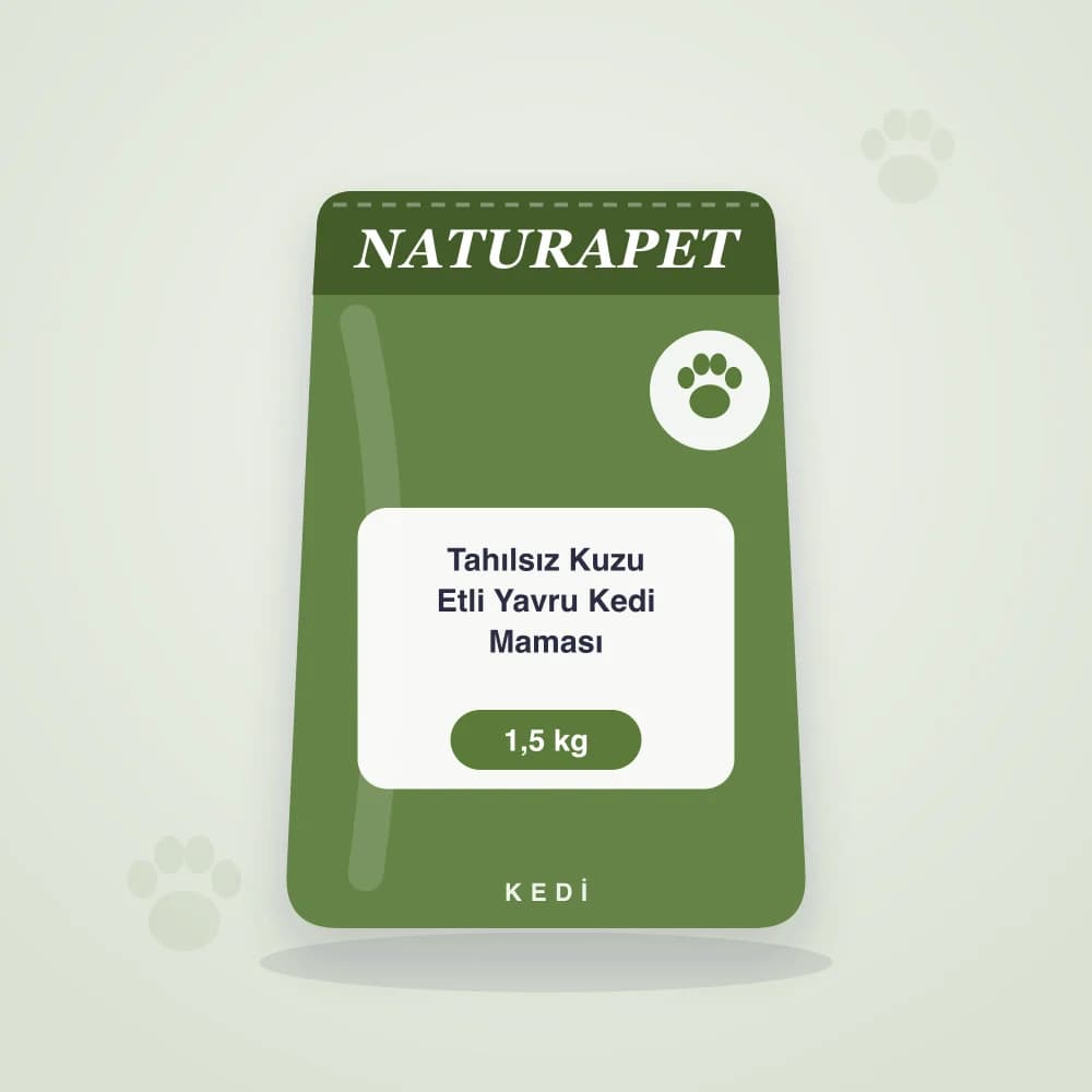 NaturaPet Tahılsız Kuzu Etli Yavru Kedi Maması 1,5 kg ambalaj görseli