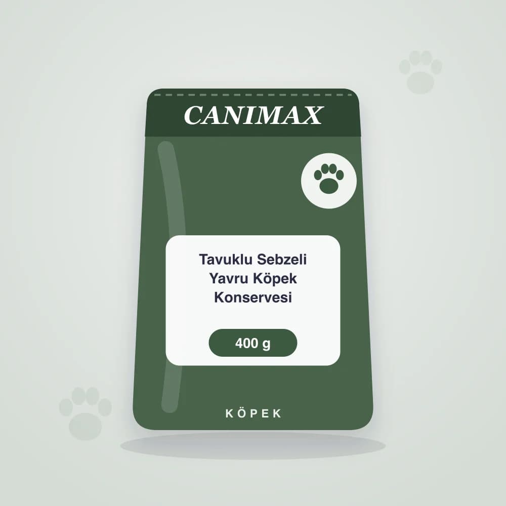 Canimax Tavuklu Sebzeli Yavru Köpek Konservesi 400 g ambalaj görseli